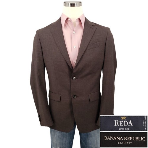 Vintage Y2K Banana Republic Wool Blazer 8 Brown Two Button Puff
