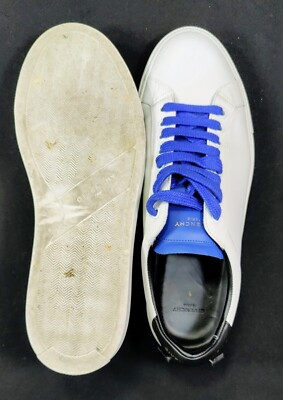 GIVENCHY PARIS URBAN STREET MEN'S WHITE BLUE ACCENTS LEATHER