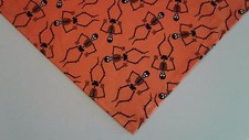 Buster Brown Dog Bandanas, Orange, Halloween Skeletons Made by Linda XS, S, M, L