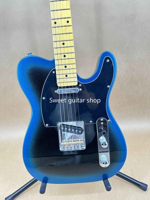 Ship from US TL Gradient Blue Electric Guitar Maple Fretboard Metal knob 6string