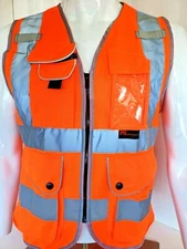 Class 2 Hi Visibility Reflective Orange Safety Vest (Small to 2XL)