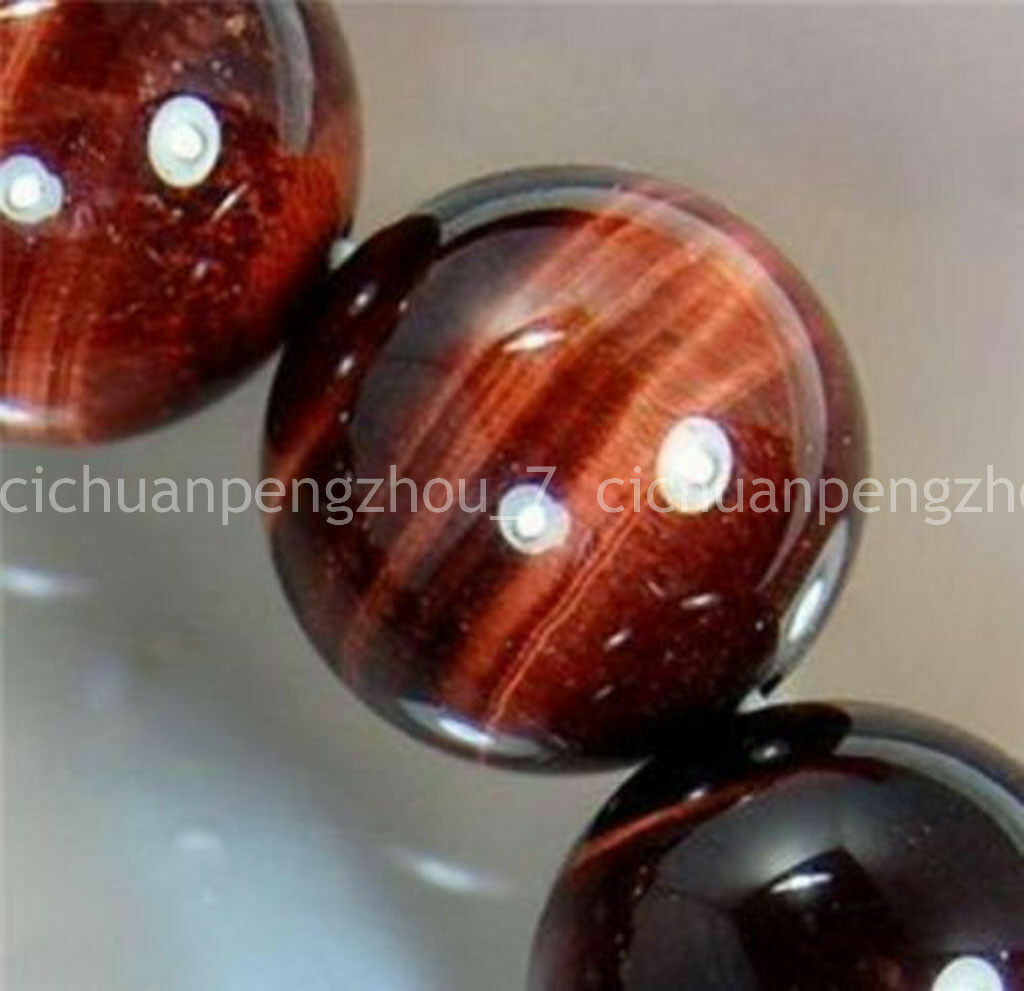 6mm 8mm 10mm 12mm Natural African Roar Red Tiger's Eye Round Loose Beads 15 ''