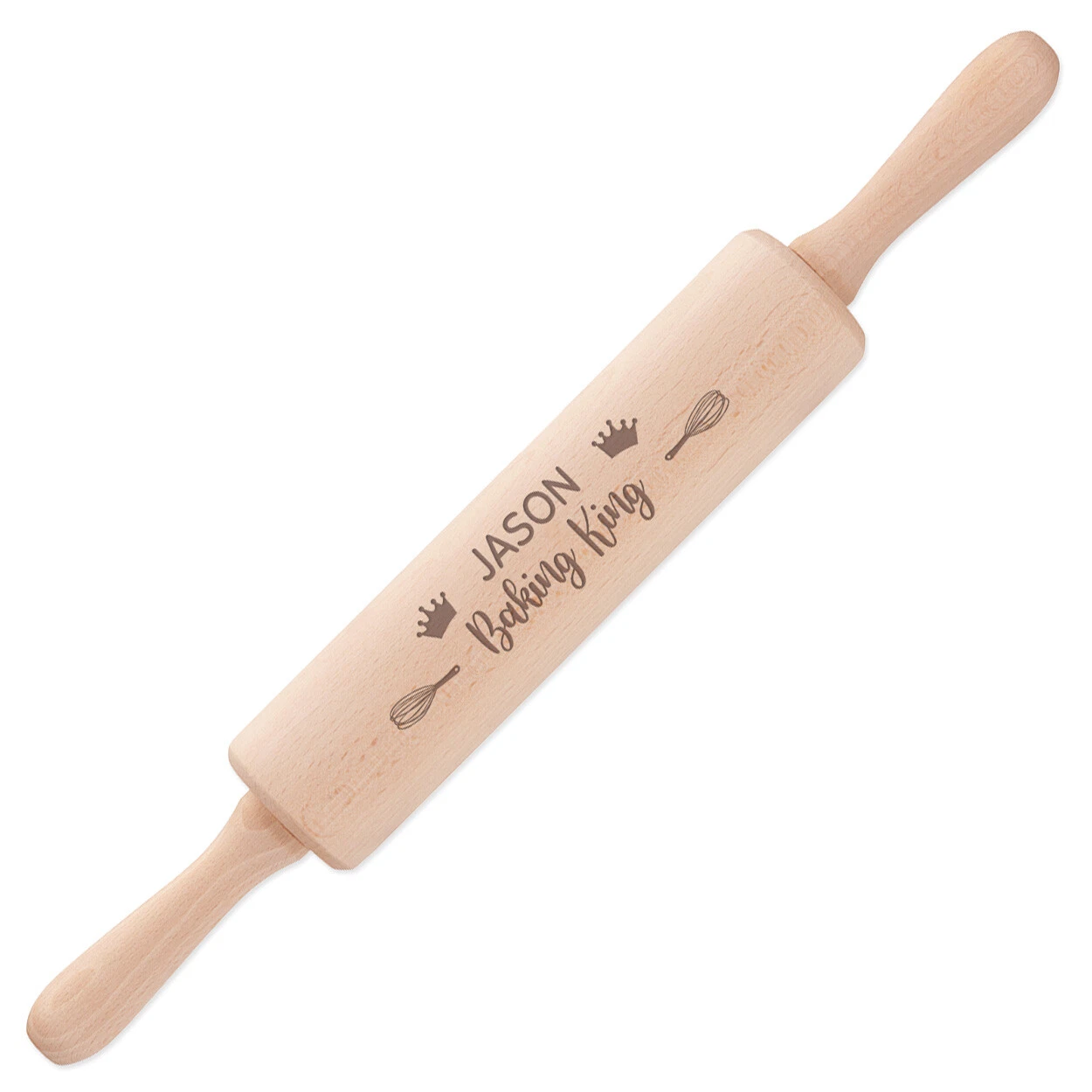 Personalised Rolling Pin Baking King Revolving Wooden Any Name Custom Baking