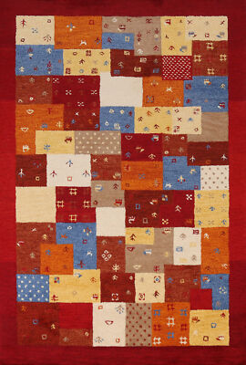 Artisan-crafted Gabbeh Rug Wool Hand-tufted Carpet 5x8 ft