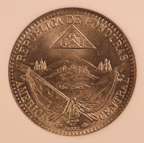 1869-A Republic of Honduras 1/4 Real - NGC MS65 -Stunning Eye Appeal & Rare! PQ+