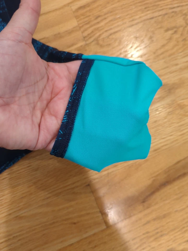 Patagonia Womens Navy Teal Geometric Long sleeve Zip-Neck Medium? M1 - Image 4 of 4