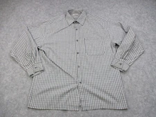 Caltop Shirt Mens Large Gray White Plaid Button Up Long Sleeve Cholo Vato