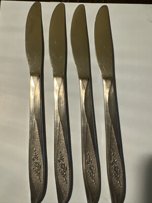 Nasco VASSAR Stainless Steel Flatware Japan 4 Dinner Knives