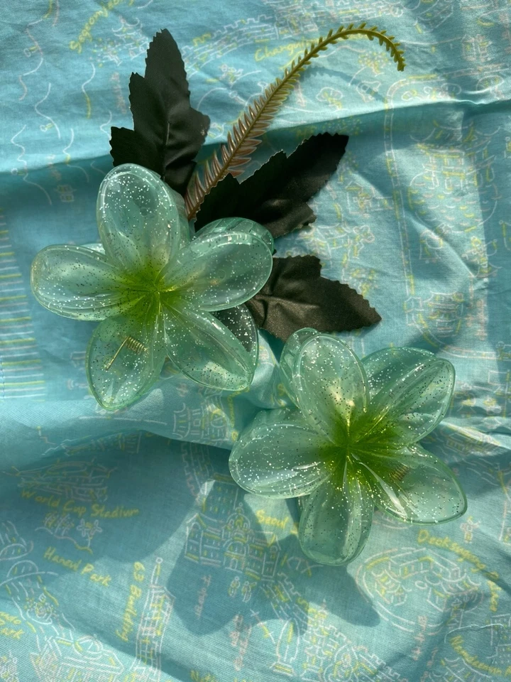 Grampos de cabelo flor havaiana, garra de cabelo flor de plumeria, compre 5 e ganhe 1 grátis - Imagem 3 de 4