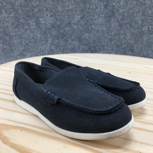 Cat And Jack Shoes Kids 11 Boys Zayd Slip On Moc Loafer Flats Blue Faux Suede - Picture 13 of 15