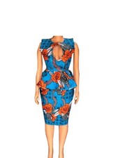 African Cotton Dashiki Wax Print Pattern Ankara Body com Dress