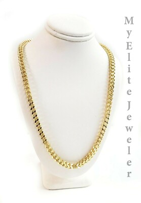 10 kt Gold Chain Necklace Franco 10k Yellow Gold 30'' 5mm Thick Strong For Mens