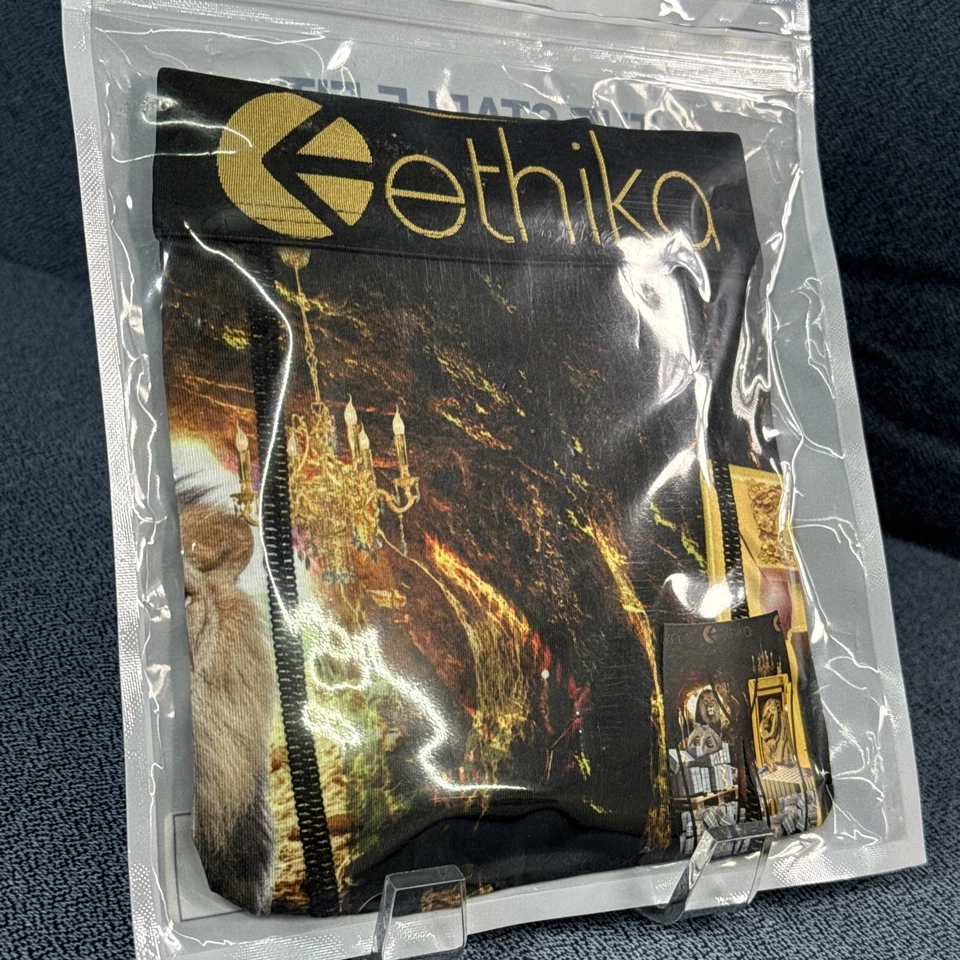 Cueca Boxer Ethika - Leões e Ouro - O Grampo Tamanho Médio M - Nova em folha na embalagem - Imagem 2 de 4