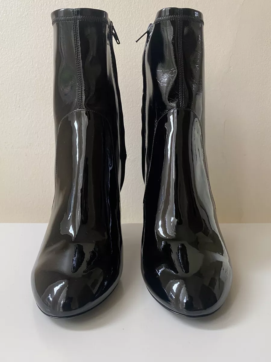 Louis Vuitton Black Patent Leather Silhouette Ankle Boots Size 36.5