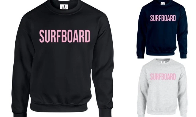 D&H CLOTHING UK SURFBOARD WATERMELLON YONCE I WOKE UP JUMPER FLAWLESS TOP (SURFBOARD,SWEATSHIRT)
