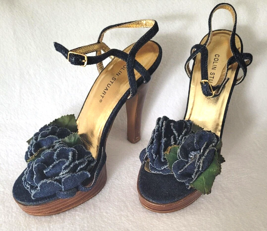 Escarpins Colin Stuart à Brides – Talon Aiguille 5.5 Pouces, Bleu, Taille US 7.5 (neuf Sans Boîte)