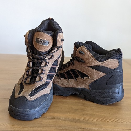 Rugged Brown Suede Leather Black Fabric 