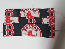 Red Sox Blue Medallion Patterned Washable Double Layer Fabric Face Mask