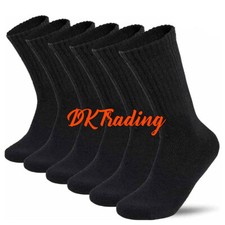 5-100 Men's Black Dozens wholesale Bulk Lots Sports Cotton Crew Socks 9-11 10-13
