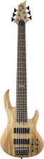 ESP LTD B-206SM Spalted Maple 6-String Bass Guitar, Natural Satin