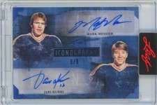 2022 Leaf Art of Hockey #I-18 Mark Messier / Jari Kurri Dual Auto #/8