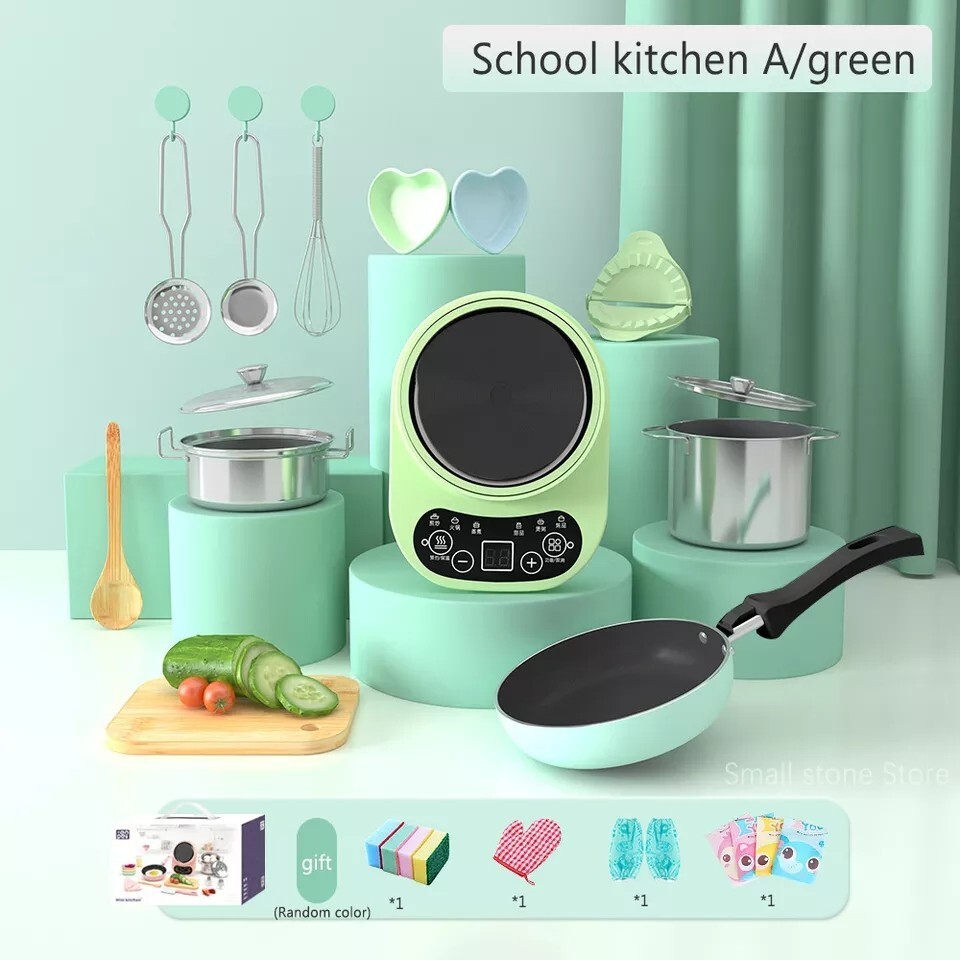Real Working Miniature Cooking Kitchen Set Can Cook Real Mini Food Gift