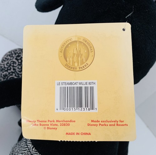 Walt Disney Mickey Steamboat Willie 80th Anniversary Ltd Edition Numbered Plush - Picture 7 of 13