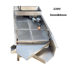 2-layer Linear Sifter Straight Vibrating Sieve Screen Shaker w/3mm&6mm Screen