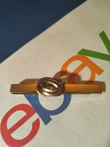 SWANK double knot Gold Tone Vintage Tie Bar Money Clip
