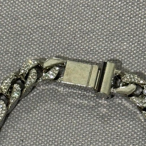 Silver tone 18” chain necklace with rhinestones #rhinestone #jewelry image 2
