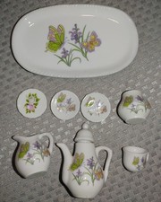 ROYAL NORFOLK Butterflies Miniature Tea Set Collectibles