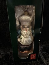 KURT ADLER POLONAISE Santa CHEF ORNAMENT Cook Baker Restaurant W/Fish NIB