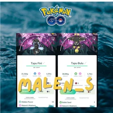 Pokémon Go🐬🐬Shiny Tapufini🐬Tapubulu🐬Special back ground🐬🐬Trade or PTC🐬🐬