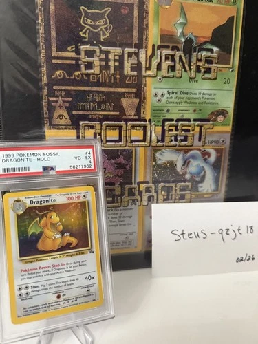 Dragonite Holo - PSA 4 -  Pokemon 1999 Fossil 4/62