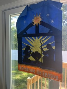Nativity Double Sided Celebrate The Season Porch Flag 40x28 Holiday Christmas