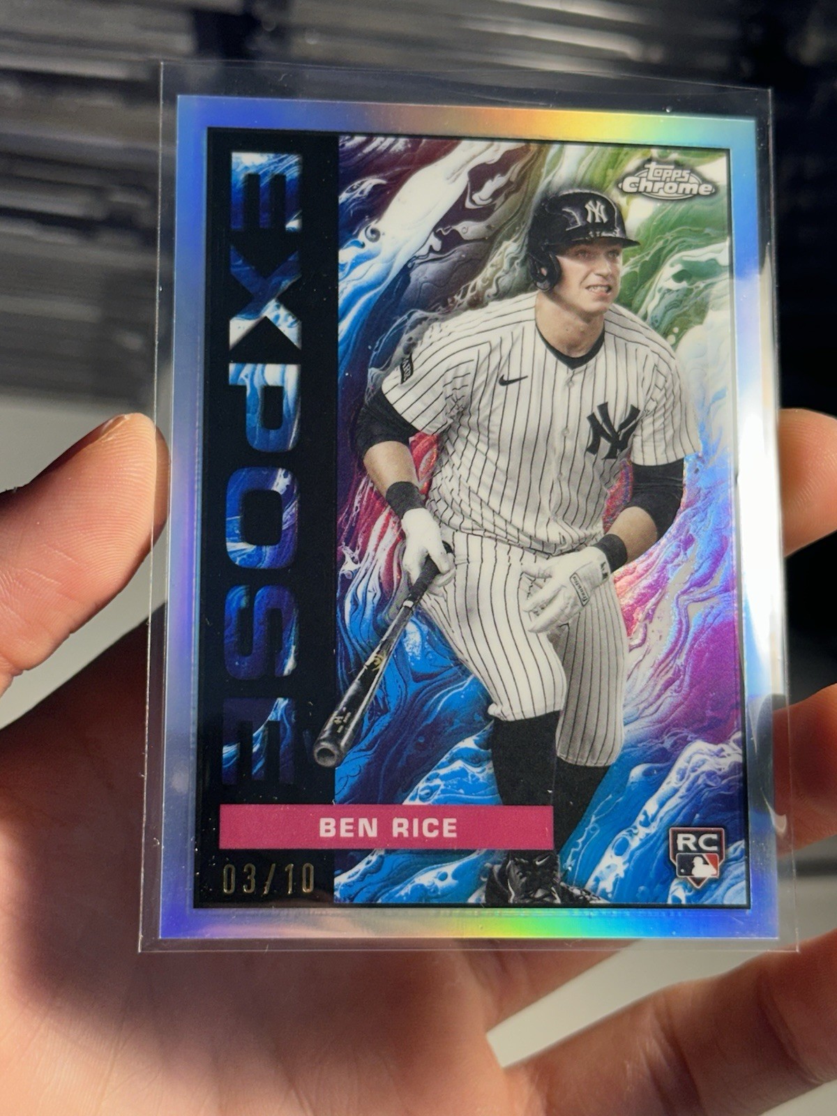 Ben Rice 2025 Topps Chrome Update Expose SSP /10 RC Yankees Case Hit