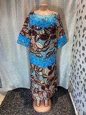 Handmade Women s Ankara Cotton Kaftan Dress, Multi-Color, One Size