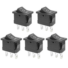 5Pcs On/Off/On Boat Toggle Rocker Switch 3 Pin 3 Position Snap 12V 110V 250V