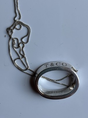 Tiffany & Co. 1837 Halskette Anhänger 925 Sterling Silber Oval Loop Collier