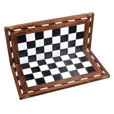 24'' großes klappbares Schachbrett aus Holz   goldenes Rosenholz und Acryl-Elfen