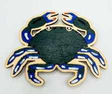 Hand Painted Blue Crab Magnet By Artist At Seahorse Gallery Inc. (z422)