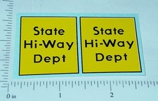 Pair Tonka State Hiway Dept. Door Sticker Set TK-011
