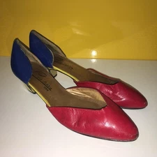 **RARE** VINTAGE CHA RAYE SPAIN LUXURY  DEADSTOCK COLOR BLOCK PUMPS SHOES SZ 7.5