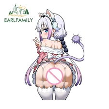 EARLFAMILY Kanna Kamui Anime Car Sticker Bumper Artistic Rearview Mirror Decal