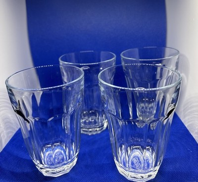 RARE Pasabahce Palaks 10 Paneled 8oz Juice 4  Clear Glass Set of 4
