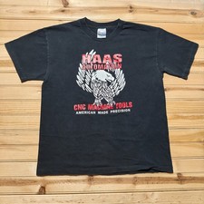 Vintage 90s Hanes Haas Automation CNC Machine Tools Eagle T-Shirt USA - Large