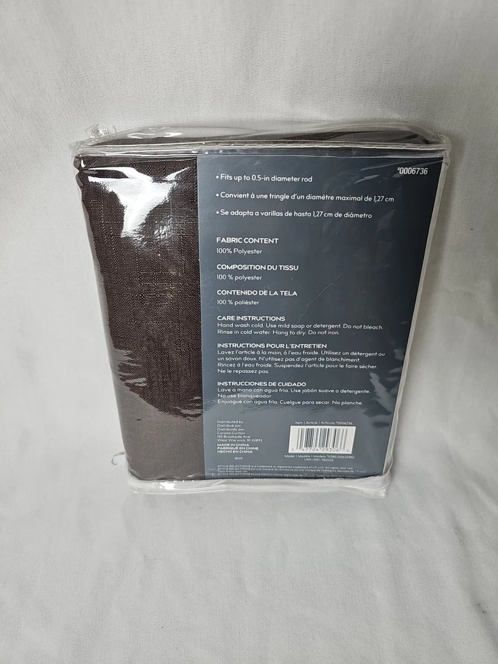 Style Selections Walker 63"x40" Chocolate Energy saving Blackout Curtain Panel - Изображение 4 из 4