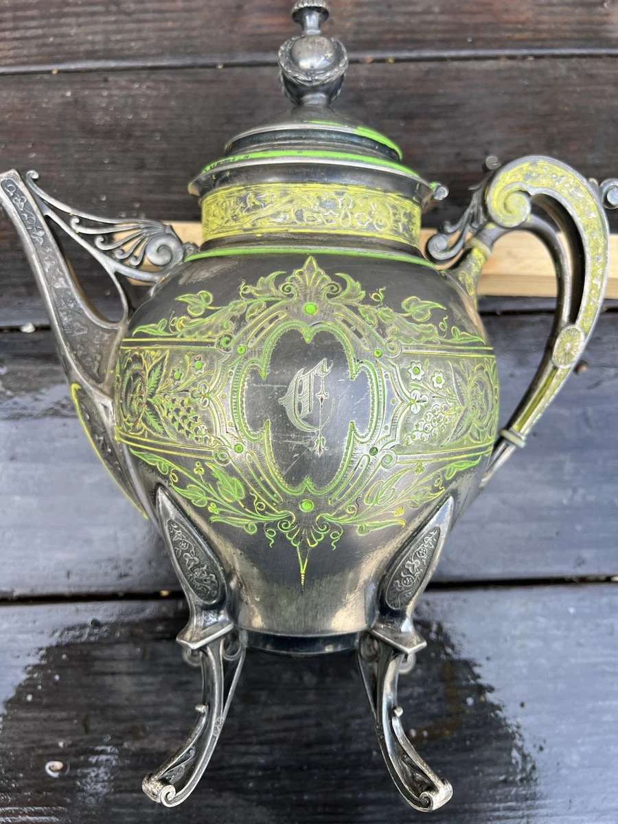 Quadruple Plate In Antique Us Silver-Plated Teapots, Coffee Pots