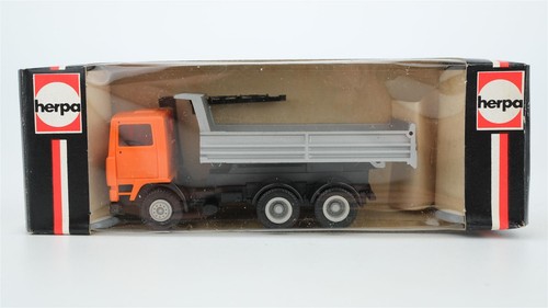 Volquete Herpa H0 800502 Volvo F18 naranja-plata | Condition: Gebraucht