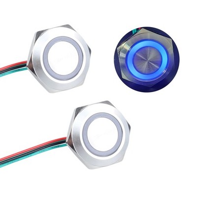 2 STK. 5V Druckknopfschalter Kabel LED Beleuchtung Metall Verriegelung 16mm